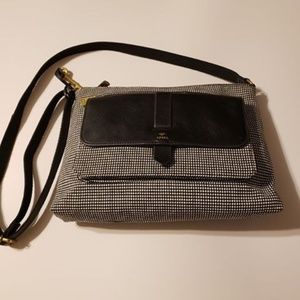 Black with White Dots Fossil Ladies' Purse